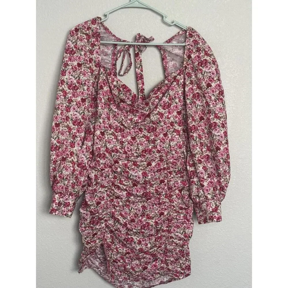 This beautiful Nasty Gal mini dress in size 4 features a vibrant floral print - Picture 1 of 12